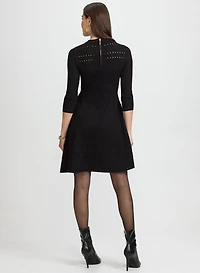 Pointelle Detail Knit Dress