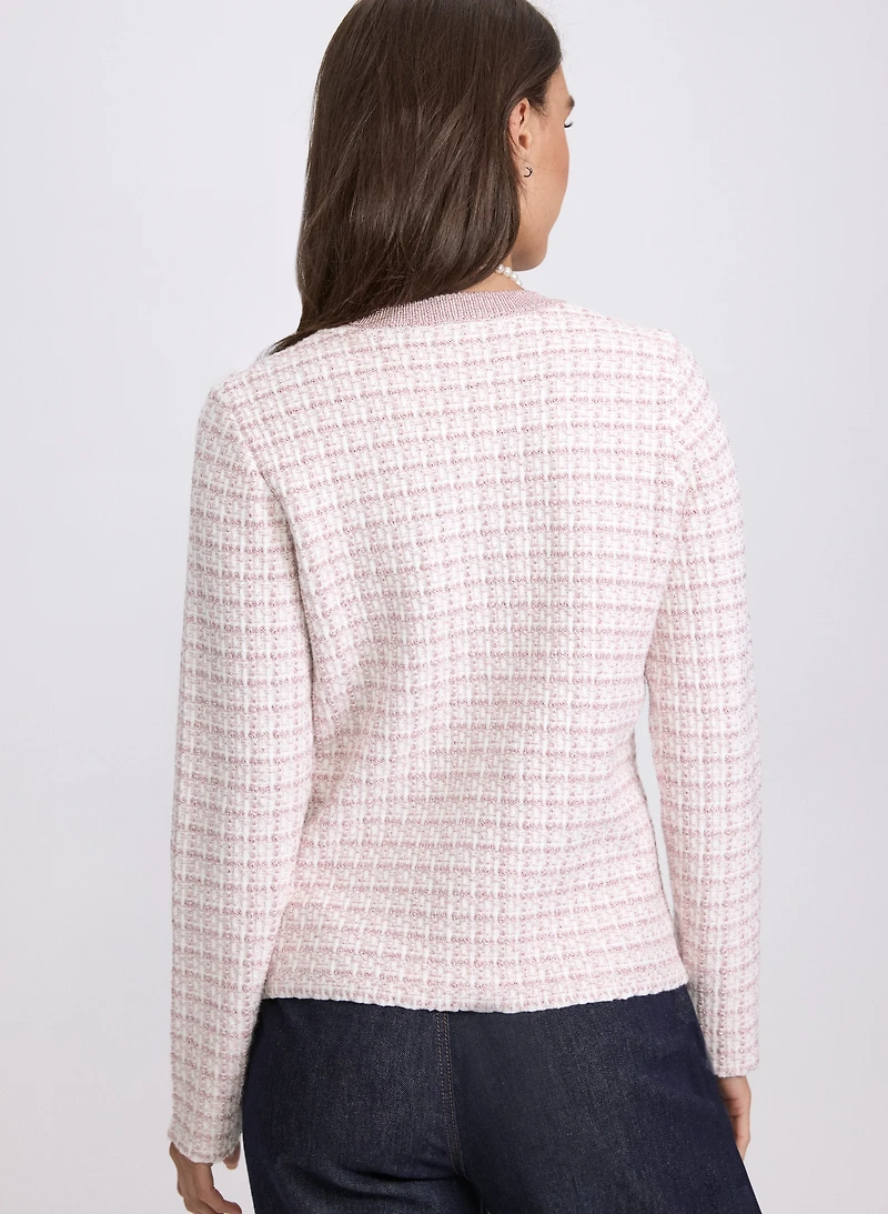 Cardigan en bouclé carreauté