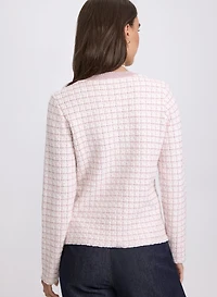 Cardigan en bouclé carreauté
