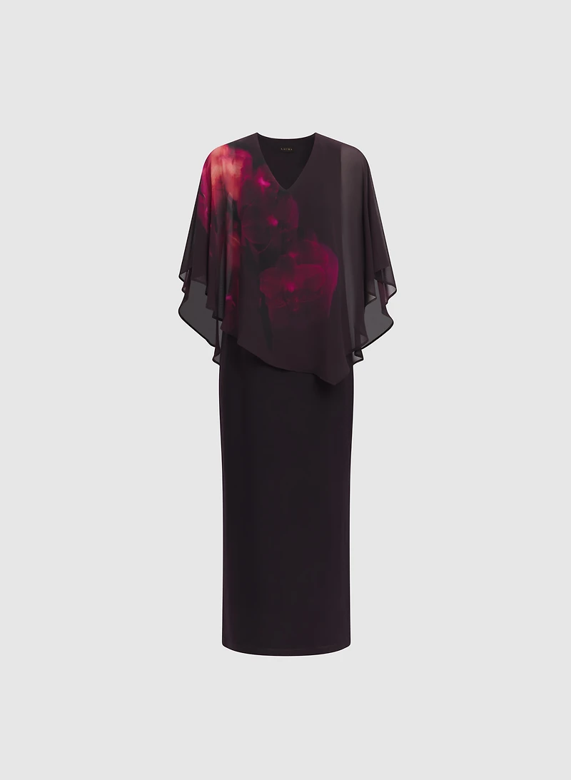 Chiffon Poncho & Jersey Dress
