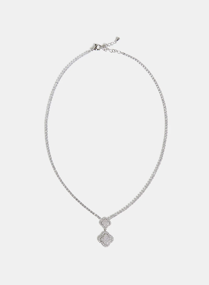 Cubic Zirconia Clover Pendant Necklace