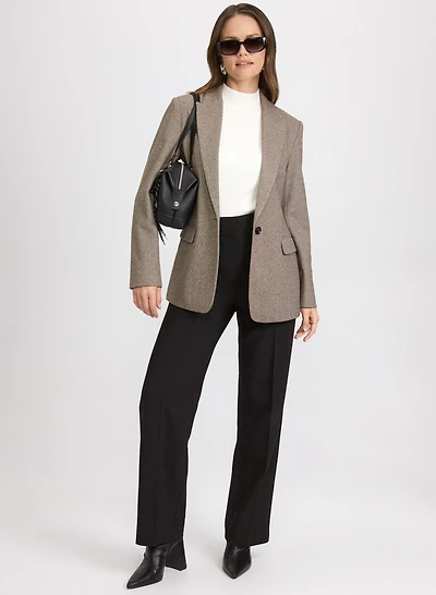 Embellished Herringbone Blazer & Olivia Wide-Leg Pants