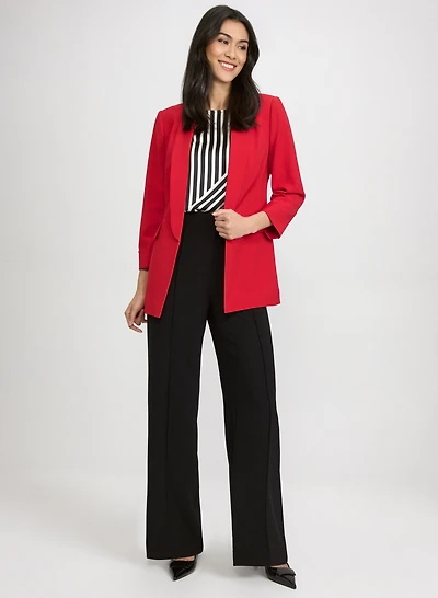 Veste à col châle et pantalon à jambe large