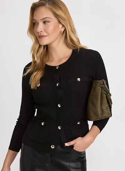 Pointelle Knit Cardigan