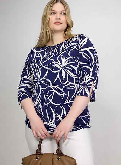 Haut à motif floral en jersey