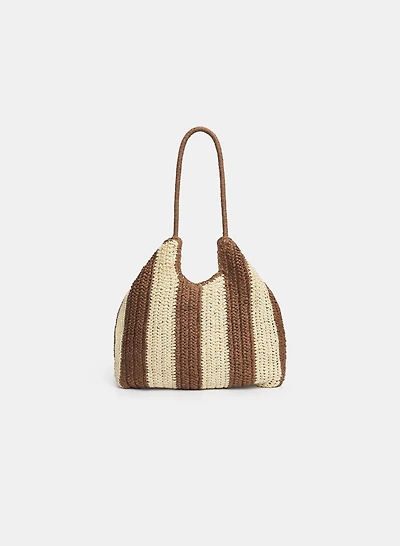 Striped Straw Tote