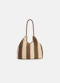 Striped Straw Tote