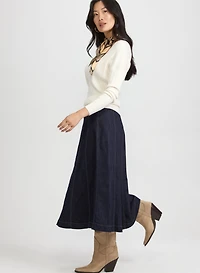 Jupe midi en denim ligne A