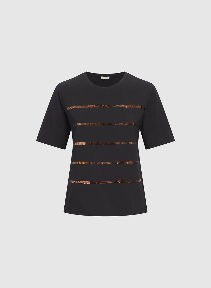 Sequin Stripe T-Shirt
