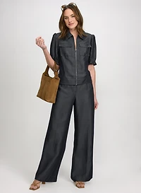 Short Sleeve Lyocell-Denim Jacket & Olivia Pants
