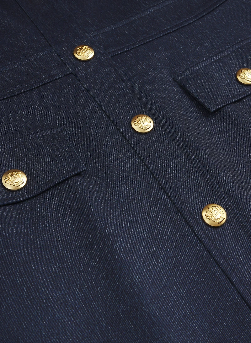 Fitted Denim-Style Dress