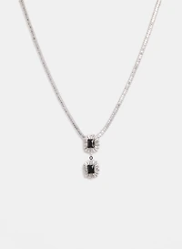 Two-Tier Crystal Pendant Necklace