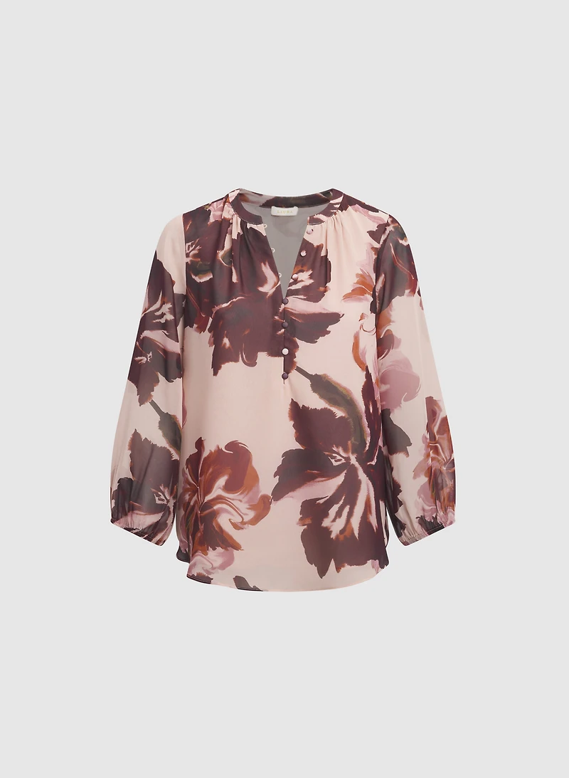 Blouse florale en chiffon