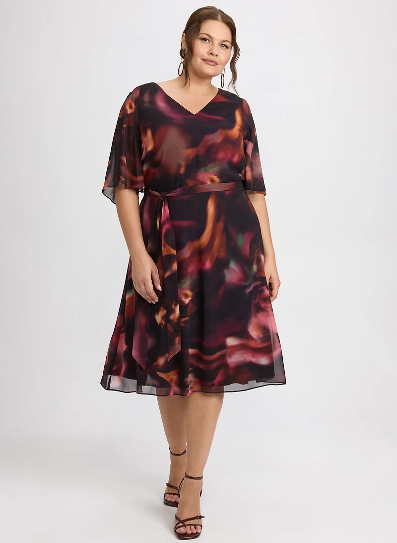 Abstract Print Dress