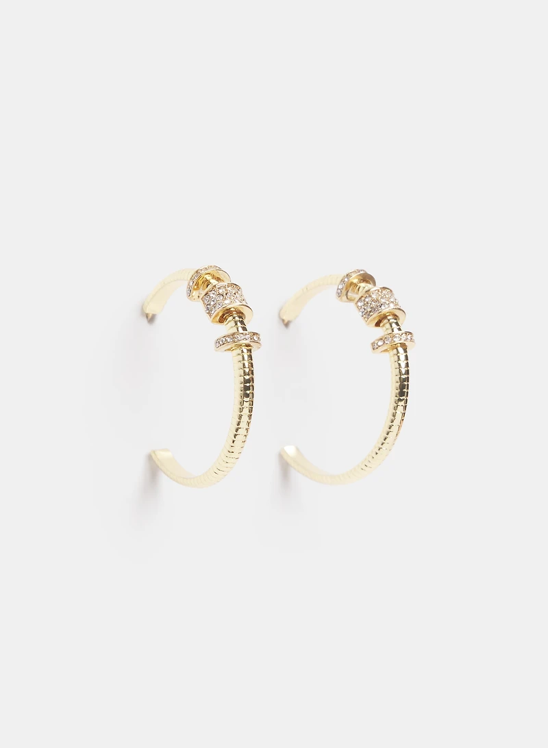 Crystal Rondelle Hoop Earrings