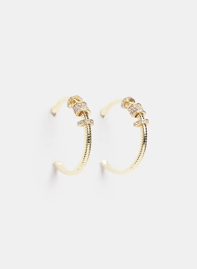 Crystal Rondelle Hoop Earrings