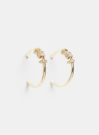 Crystal Rondelle Hoop Earrings