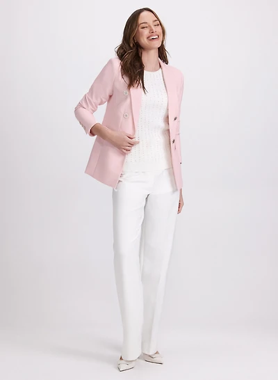 Blazer à double boutonnage et pantalon à jambe large