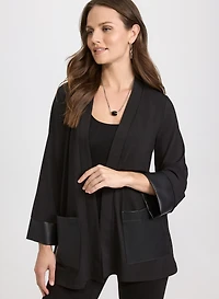 Vegan Leather Trim Top