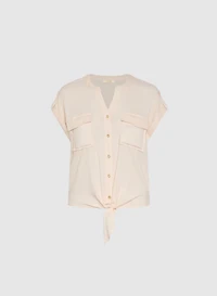 Blouse boutonnée à ourlet nou