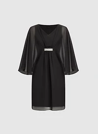 Robe à détail barre de pierres