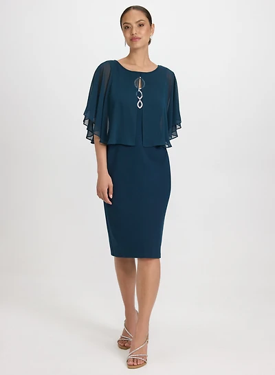 Capelet Overlay Dress