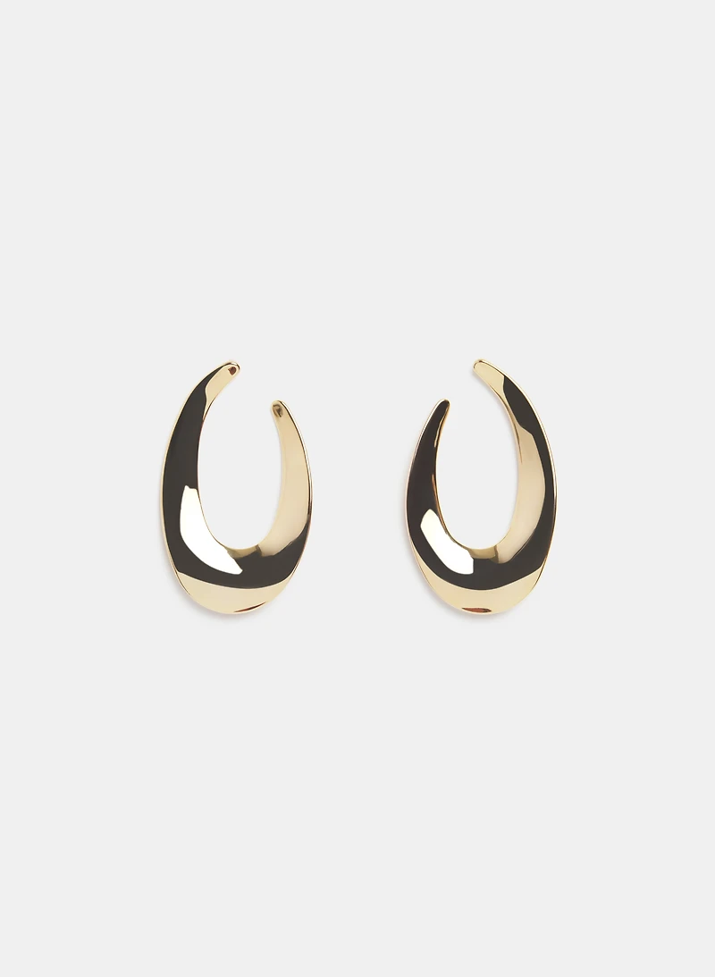 Boucles d'oreilles en anneaux allongés