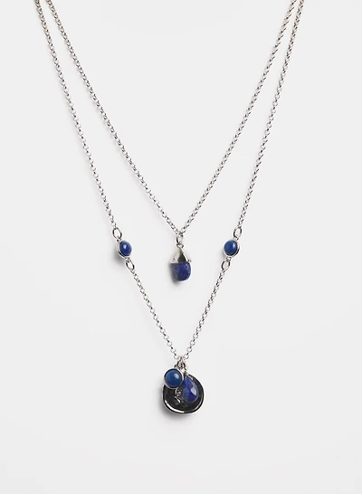 Collier étagé à pendentifs de pierres