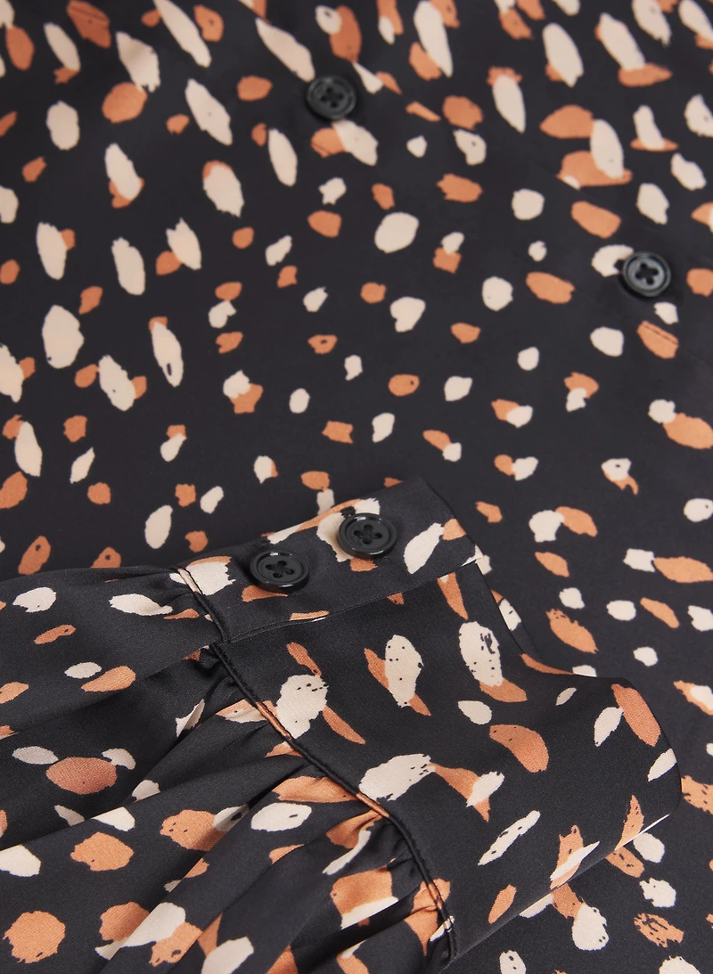 Abstract Satin Blouse