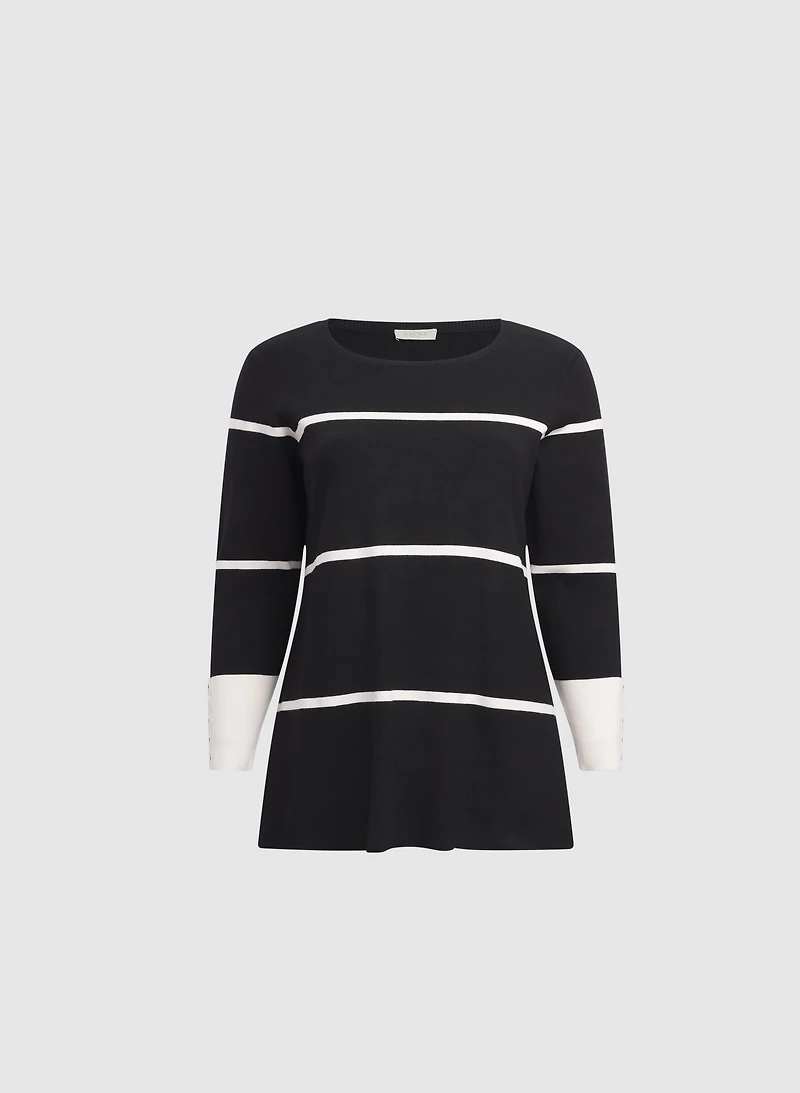 Stripe Rib Knit Sweater