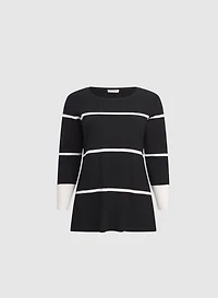Stripe Rib Knit Sweater