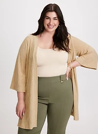Cardigan ouvert en tricot texturé