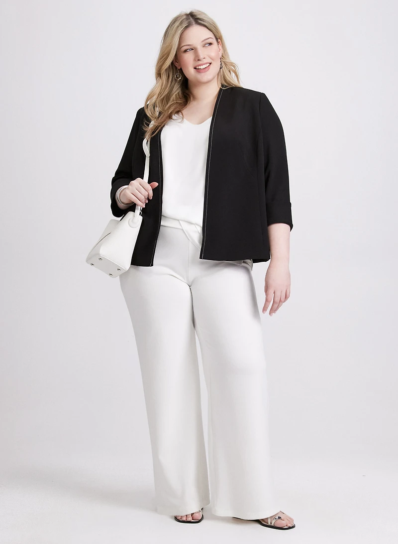 Open Twill Jacket & Olivia Wide-Leg Pants