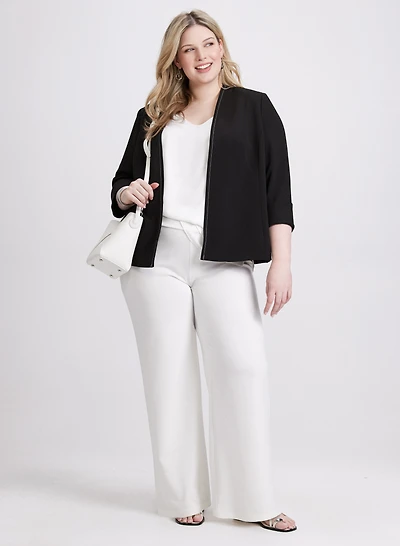 Open Twill Jacket & Olivia Wide-Leg Pants