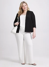 Open Twill Jacket & Olivia Wide-Leg Pants