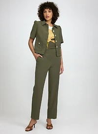 Twill Short Sleeve Jacket & Emma Slim-Leg Pants