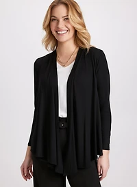 Cardigan ouvert à ourlet asymétrique