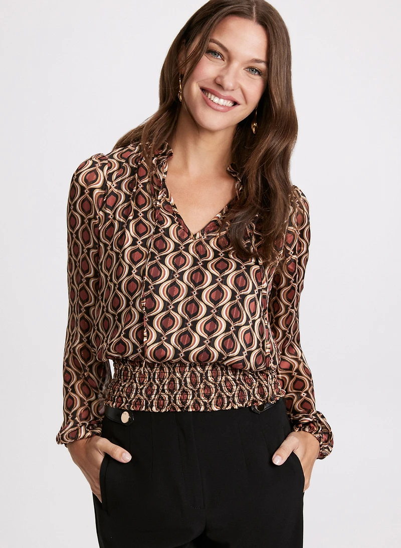 Geometric Print Blouse