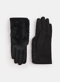 Faux Fur & Vegan Leather Gloves