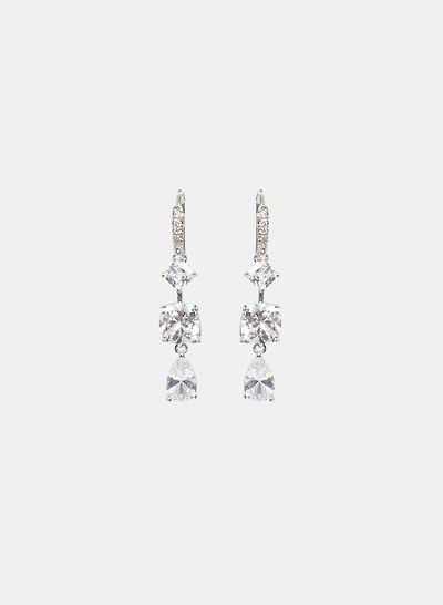 Boucles d'oreilles pendantes à cristaux