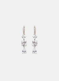 Boucles d'oreilles pendantes à cristaux