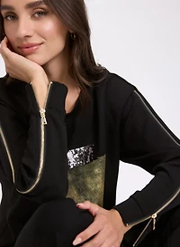 Haut à logo en paillettes