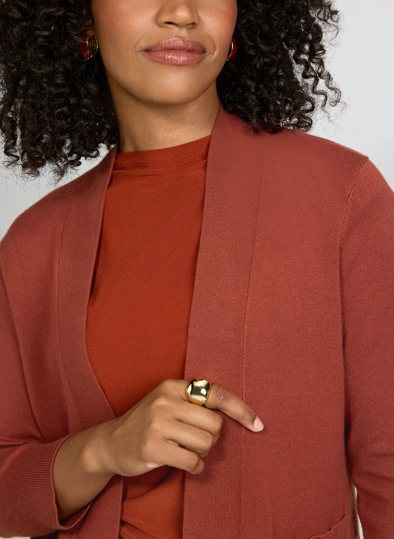 Knit Open-Front Cardigan