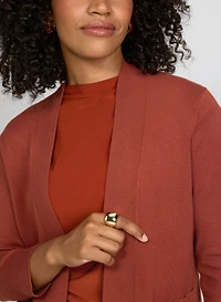 Knit Open-Front Cardigan