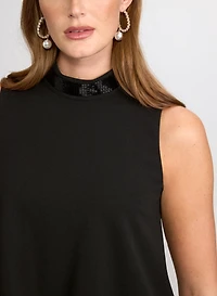 Scuba Crepe Overlay Dress