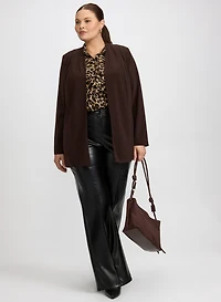 Open Front Jacket & Vegan Leather Pants