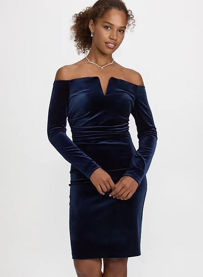 Off-the-Shoulder Velvet Dress