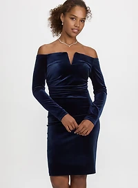 Off-the-Shoulder Velvet Dress