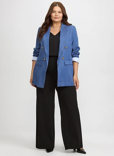 Tencel Denim Blazer & Pull-On Pants