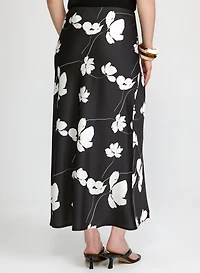 Floral Satin Skirt